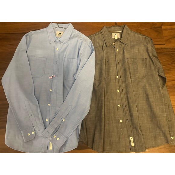 Men’s Roots 73 Longsleeve Button Down Dress Shirt Lot Of 2- Size Large - Picture 1 of 3